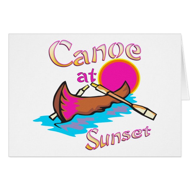 Camping Canoe Hälsningskort (Framsidan Horizontal)