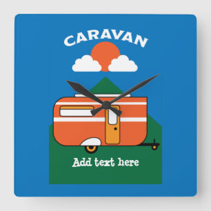 Camping Caravaner, underbart Caravan-tillbehör Fyrkantig Klocka