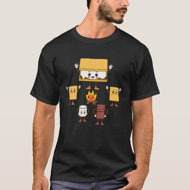Camping Chef Gift S'mores Camp Fire T Shirt (Framsida)