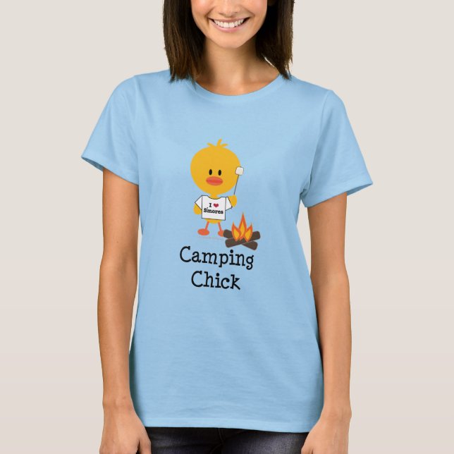 Camping Chick Ringer T-shirt (Framsida)
