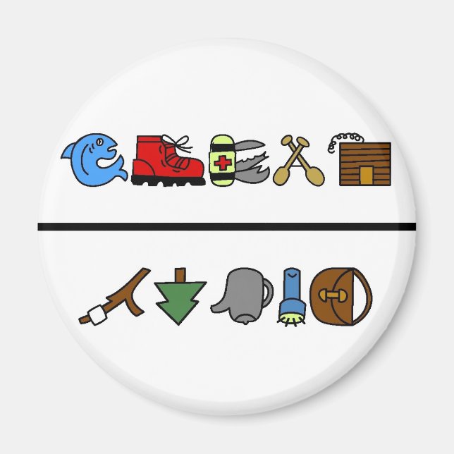 Camping Clean Dirty Dishwasher Magnet (Framsidan)