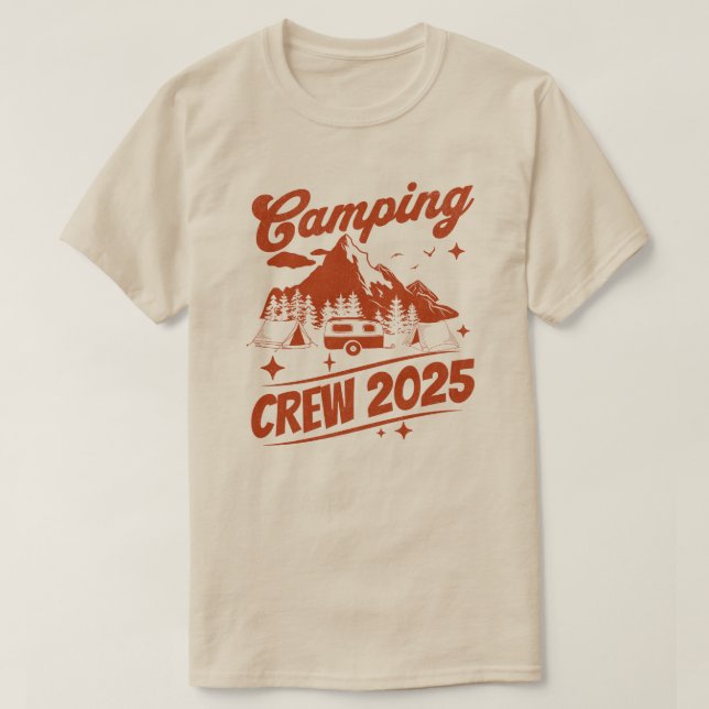 Camping Crew 2025 Camping Älskare T Shirt (Design framsida)