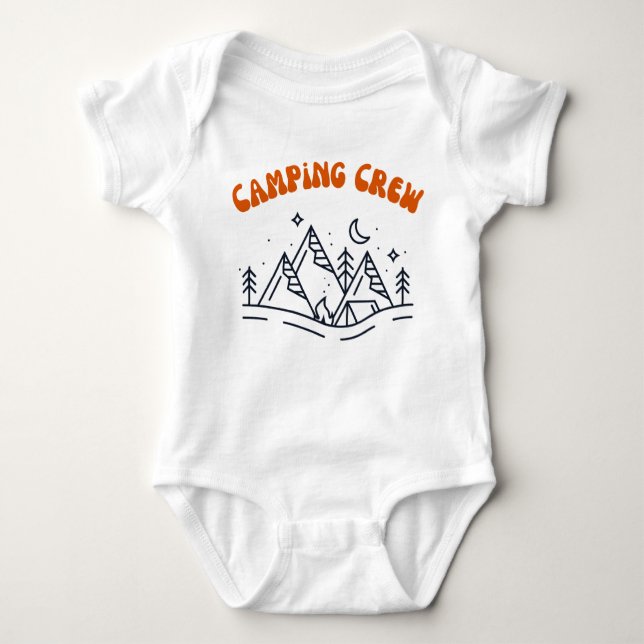 Camping Crew Baby Bodykosting T Shirt (Framsida)