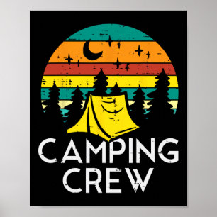 Camping Crew Camper Boys Girls Kids Youth Tod Poster