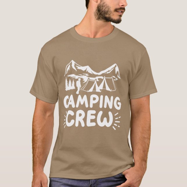 Camping Crew Campingtältvänner T Shirt (Framsida)