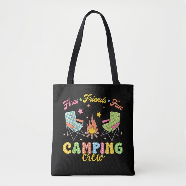Camping Crew Familends Girls Kids Sommervibe Tygkasse (Framsida)