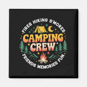 Camping Crew Familj Matchande Grupp Vänner Män Kvi Magnet