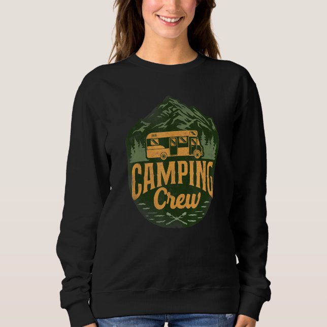 Camping Crew Husbil Husvagn T Shirt (Framsida)