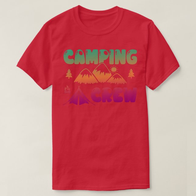 Camping Crew Life Outr Äventyr Campfire T Shirt (Design framsida)