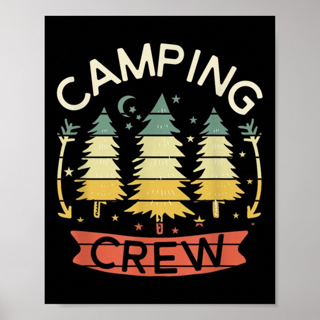 Camping Crew Shirt Kids Family Camping Shirts Matc Poster (Framsidan)