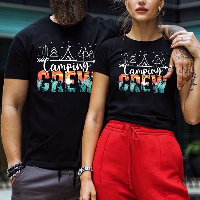 Camping Crew Shirt, Lycklig Camper Retro T-Shirt (Skapare uppladdad)