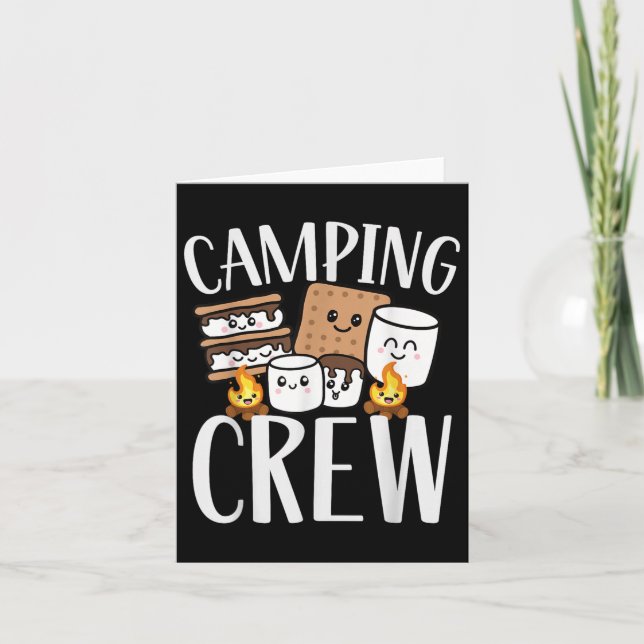 Camping Crew Smore Campfire Group Squad Team Kids Kort (Framsida)