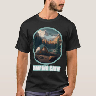 Camping Crew Utomhus Solnedgång Sommarläger Presen T Shirt