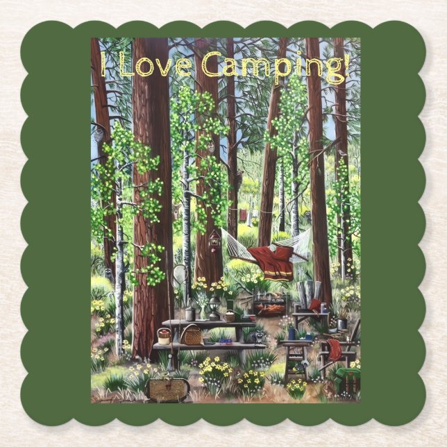 Camping Dekorativ kudde Underlägg Papper (Framsida)