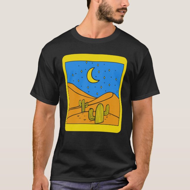 Camping Desert Landscape Cactus Desert Life Succul T Shirt (Framsida)