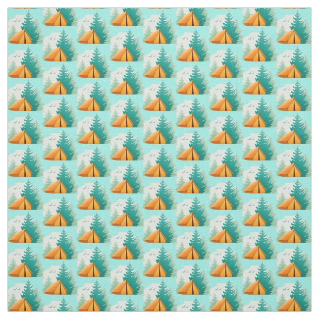 Camping Design Fabric Tyg (Provkarta)