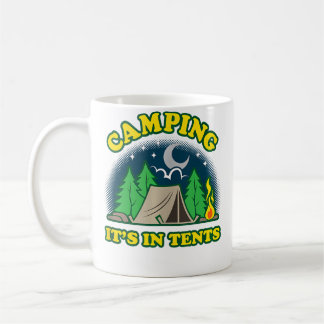 Camping Det Är I Tält (Intensiv) Rolig Ord Puns Kaffemugg