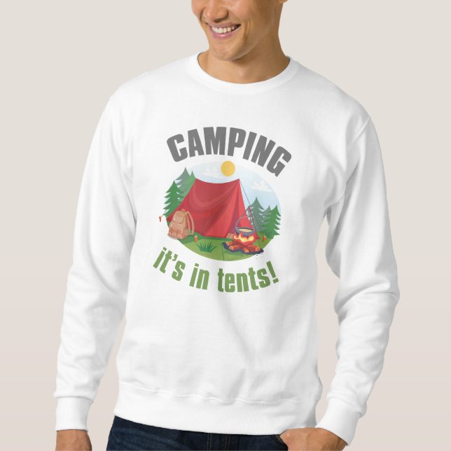Camping Det Är I Tält Lång Ärmad Tröja (Framsida)
