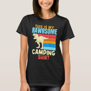 Camping Dinosaur Camper Boys Girls Camp utomhus K T Shirt