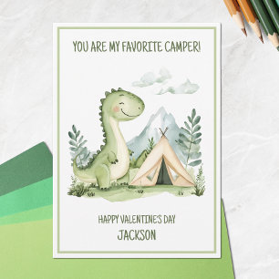Camping Dinosaur Kids Glad Alla hjärtans dag Julkort