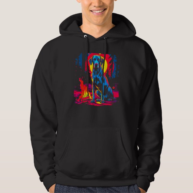 Camping Dog Great Dane Hoodie (Framsida)