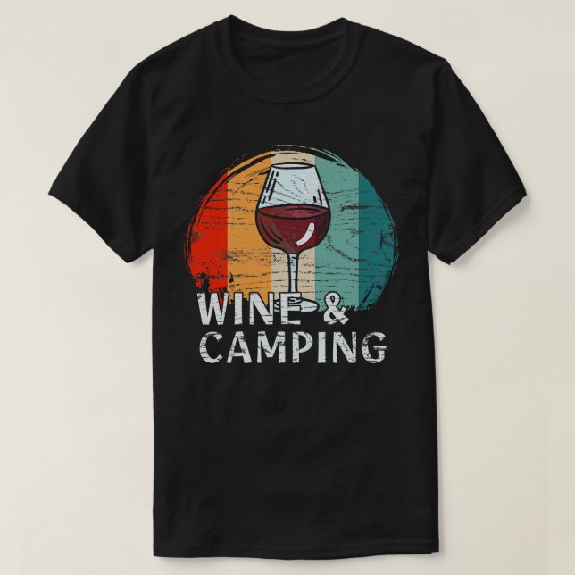 Camping Drinking Vin 4 T Shirt (Design framsida)