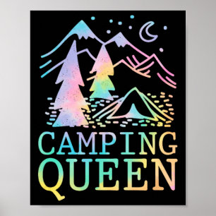 Camping Drottning Elegant Camping Natt Grafik Poster