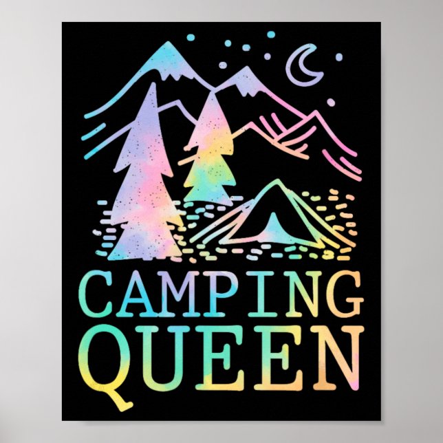 Camping Drottning Elegant Camping Natt Grafik  Poster (Framsidan)