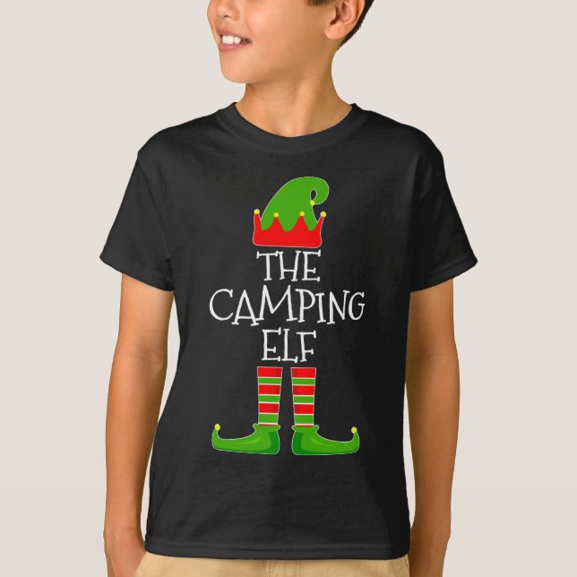 Camping Elf Cute Group Matching Family Christm T Shirt (Framsida)