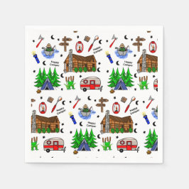 Camping eller Midwest Théed Lycklig Camper Birthda Pappersservett