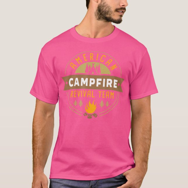 Camping Exdoor Tält American Campfire Revival Tea T Shirt (Framsida)
