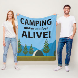 Camping får mig att känna mig levande Camping Fleecefilt