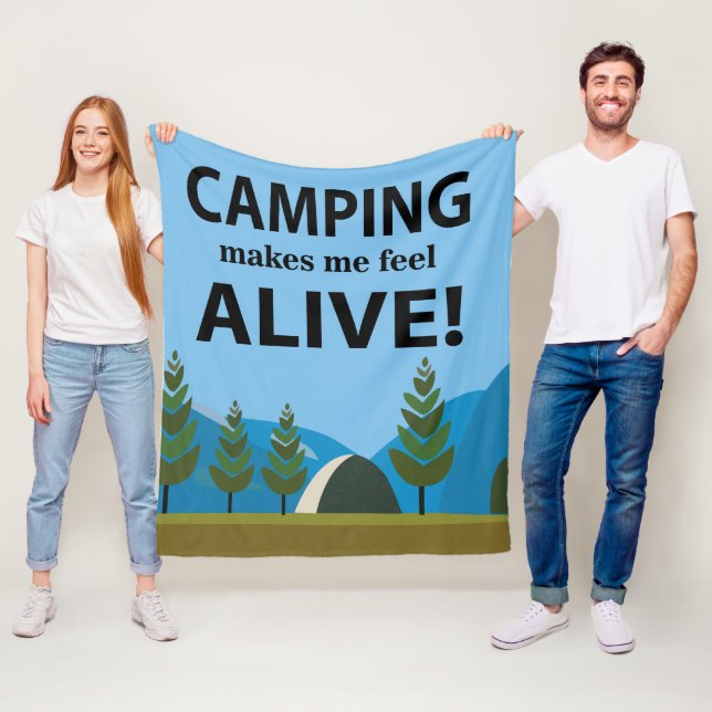 Camping får mig att känna mig levande Camping Fleecefilt (På plats)