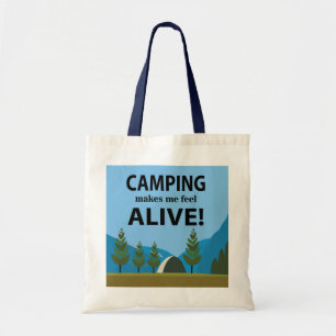 Camping får mig att känna mig levande Camping Tygkasse
