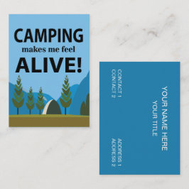 Camping får mig att känna mig levande Camping Visitkort