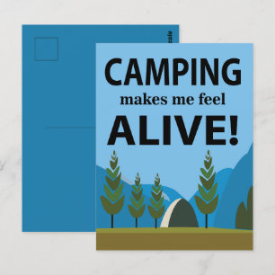 Camping får mig att känna mig levande Camping Vykort