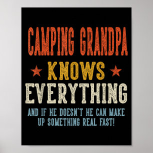 Camping farfar vet allt fars dag poster