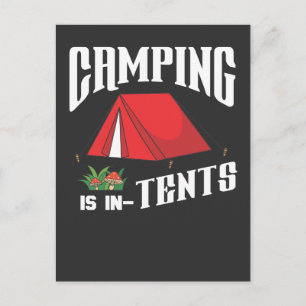 Camping finns i tält Roligt-gåva för videokameror Vykort