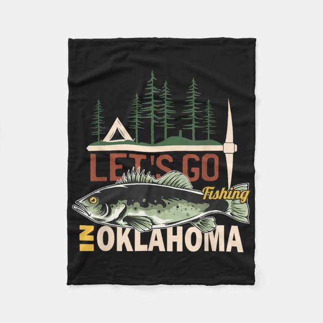 Camping Fiske I Oklahoma - Natur Oklahoma Fisk Fleecefilt (Framsidan)