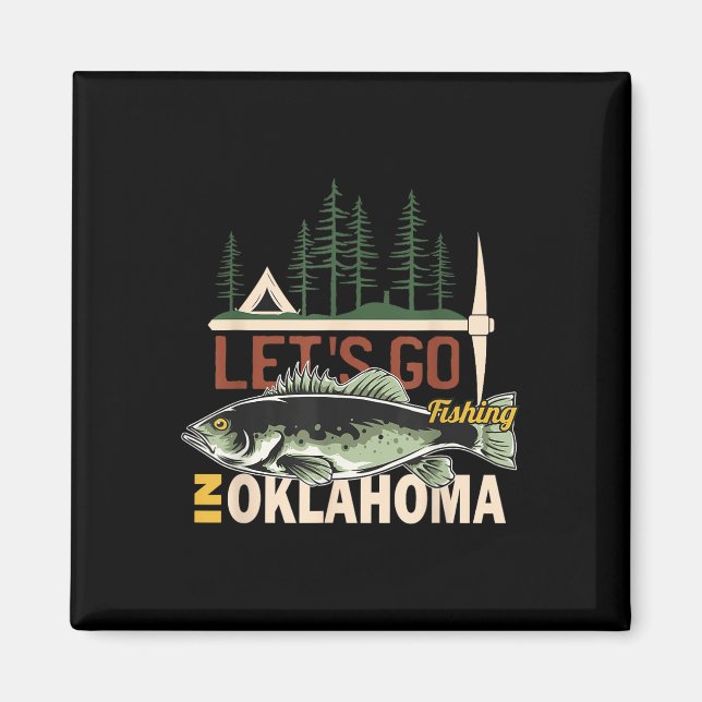 Camping Fiske I Oklahoma - Natur Oklahoma Fisk Magnet (Framsidan)