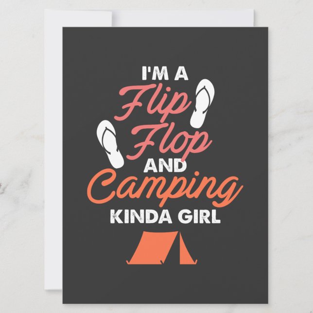 Camping -  Flip Flop Och Camping Tjej (Framsida)