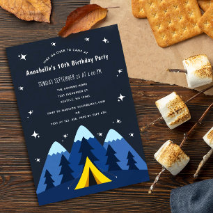 Camping Födelsedagsfest inbjudan