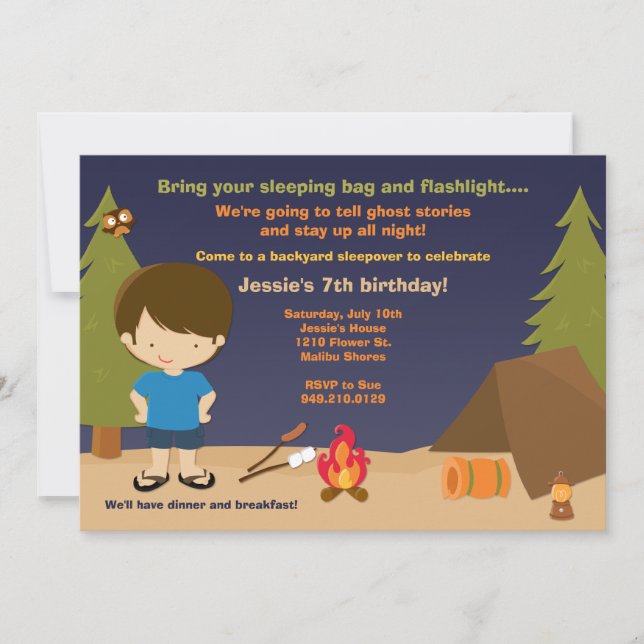Camping Födelsedagsfest Inbjudan (Framsida)