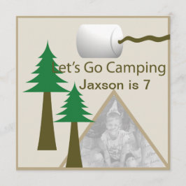 Camping Födelsedagsfest Inbjudningar