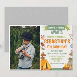 Camping Födelsedagsfest modern Children-inbjudan Inbjudningar