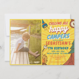 Camping Födelsedagsfest modern Children-inbjudan Inbjudningar