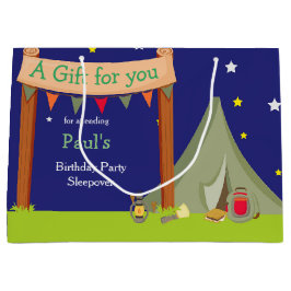 Camping Födelsedagsfest Sleepover Khaki Grönt