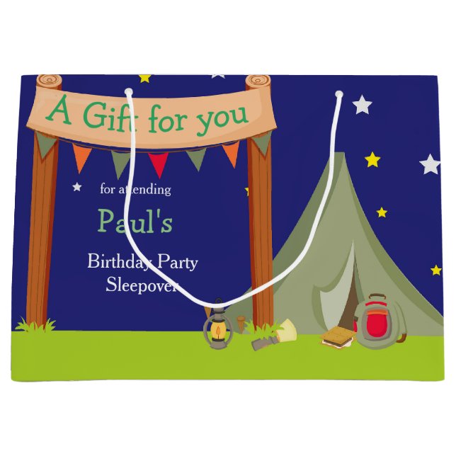 Camping Födelsedagsfest Sleepover Khaki Grönt (Framsidan)