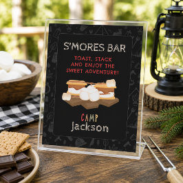 Camping Födelsedagsfest S'mores Bar Skylt
