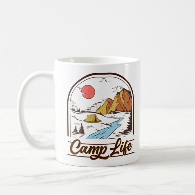 Camping för Camp Life Mountain Kaffemugg (Vänster)